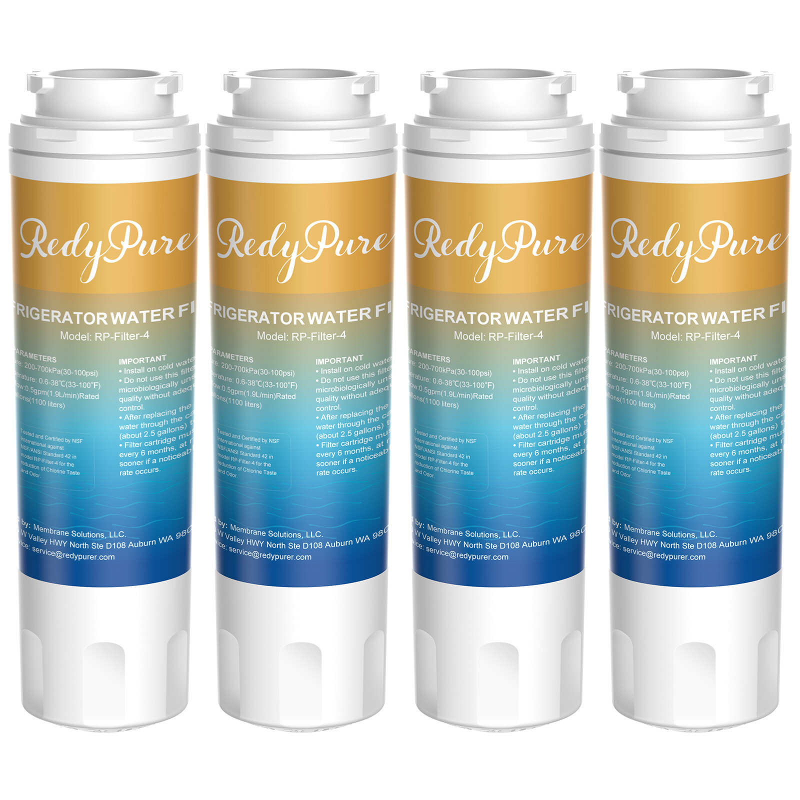 4 Fit for UKF8001 UKF9001 WF50 RWF0900A 4396395 469005 Refrigerator Water Filter