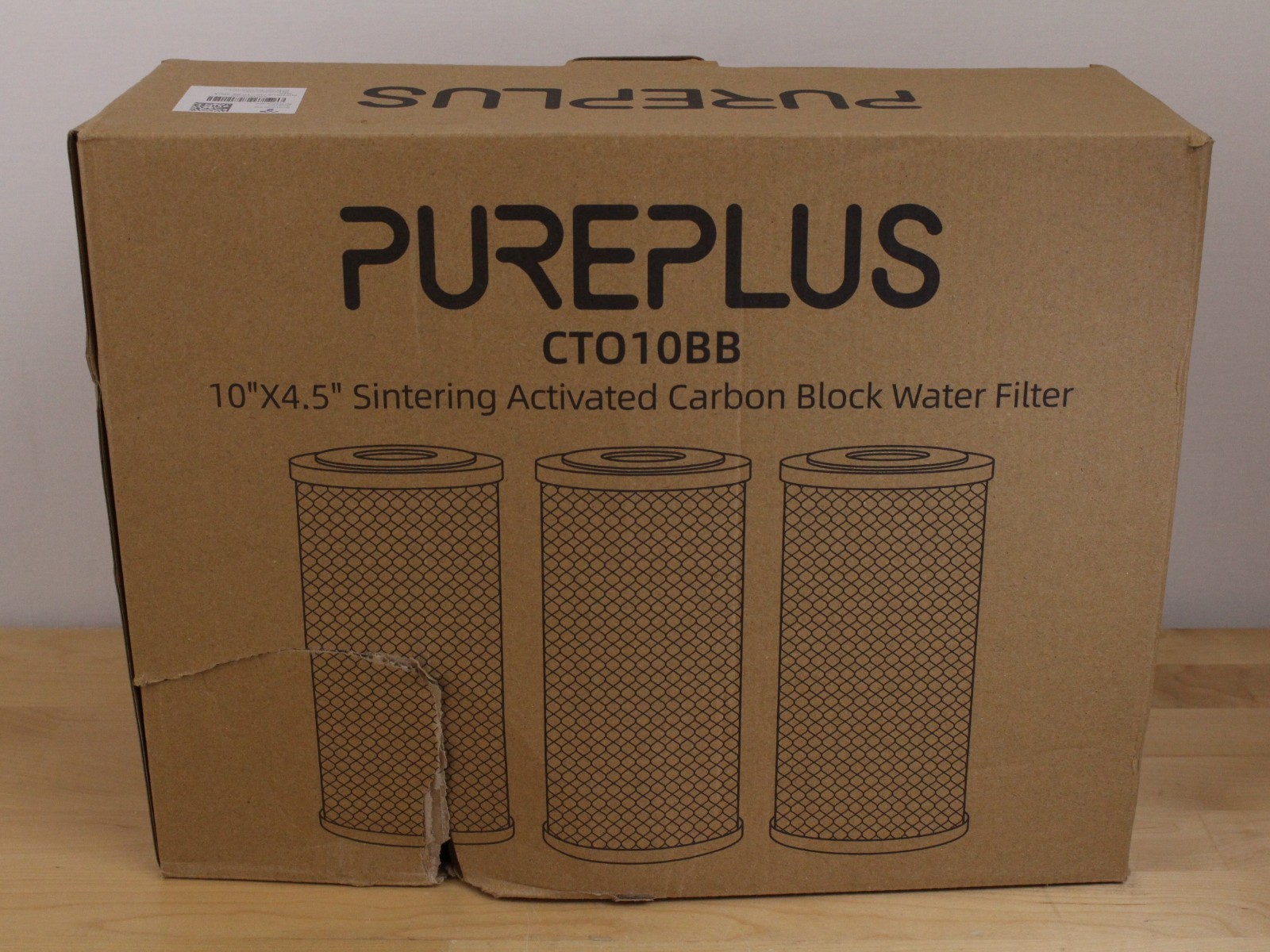 PUREPLUS CT010BB Sintering Activated Carbon Block & KDF Water Filter 10″ X 4.5″