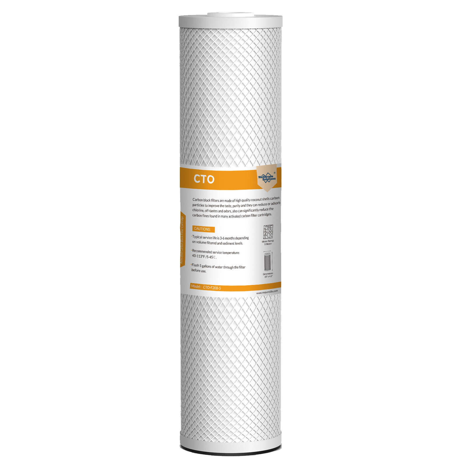 9 Pack 20″ x 4.5″ Big Blue Carbon Block Water Filter Whole House Cartridges 5μm