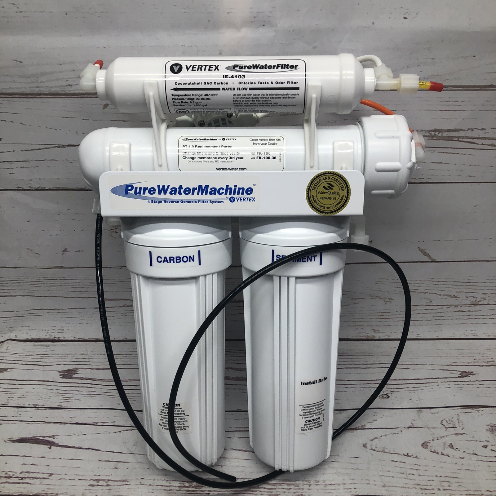 VERTEX PT 4.0 4 Stage Reverse Osmosis Water Filter System NEW
