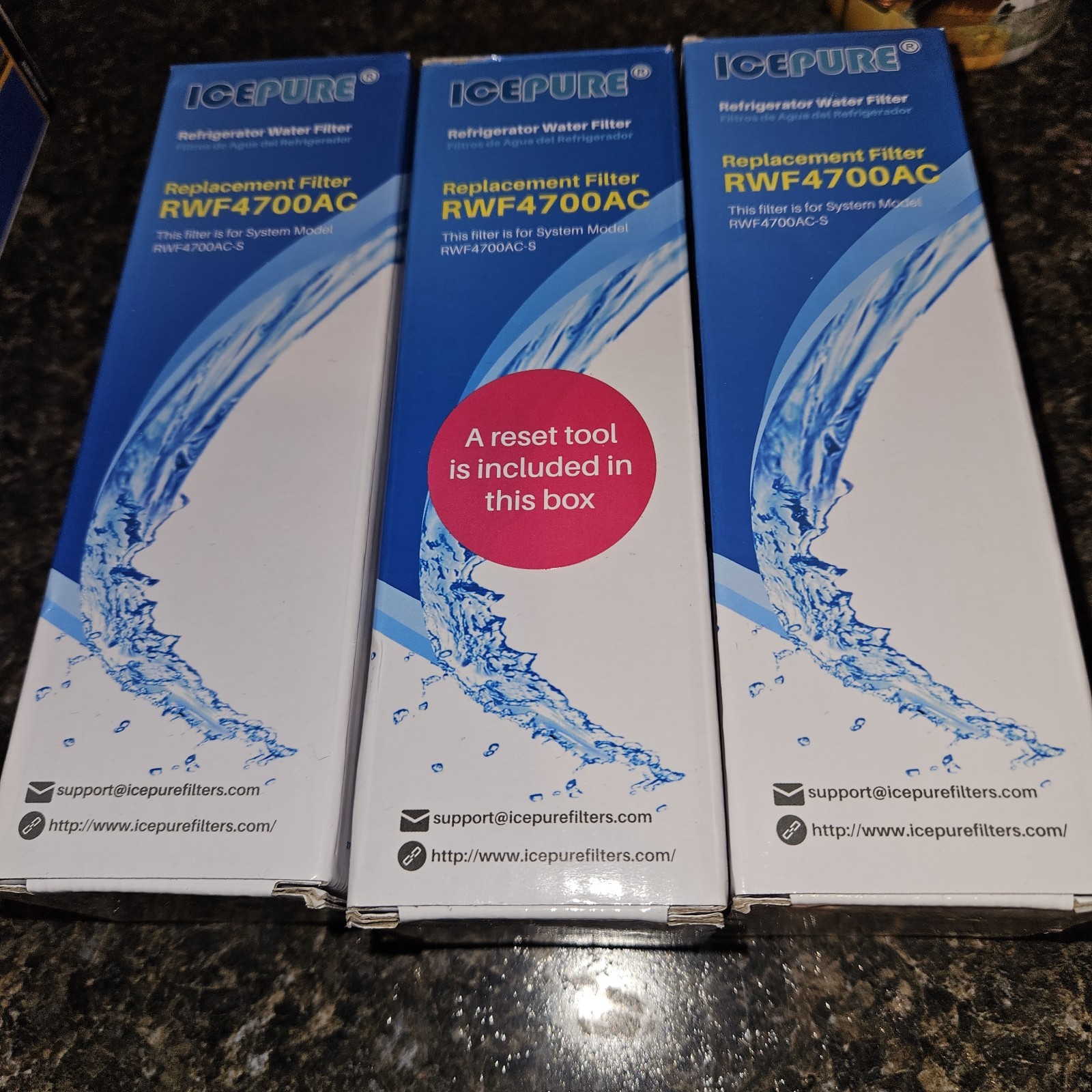 RWF4700AC Water Filter Fit for LT1000P ADQ747935 LMXS28626D LT1000PC 3 Pack 💧