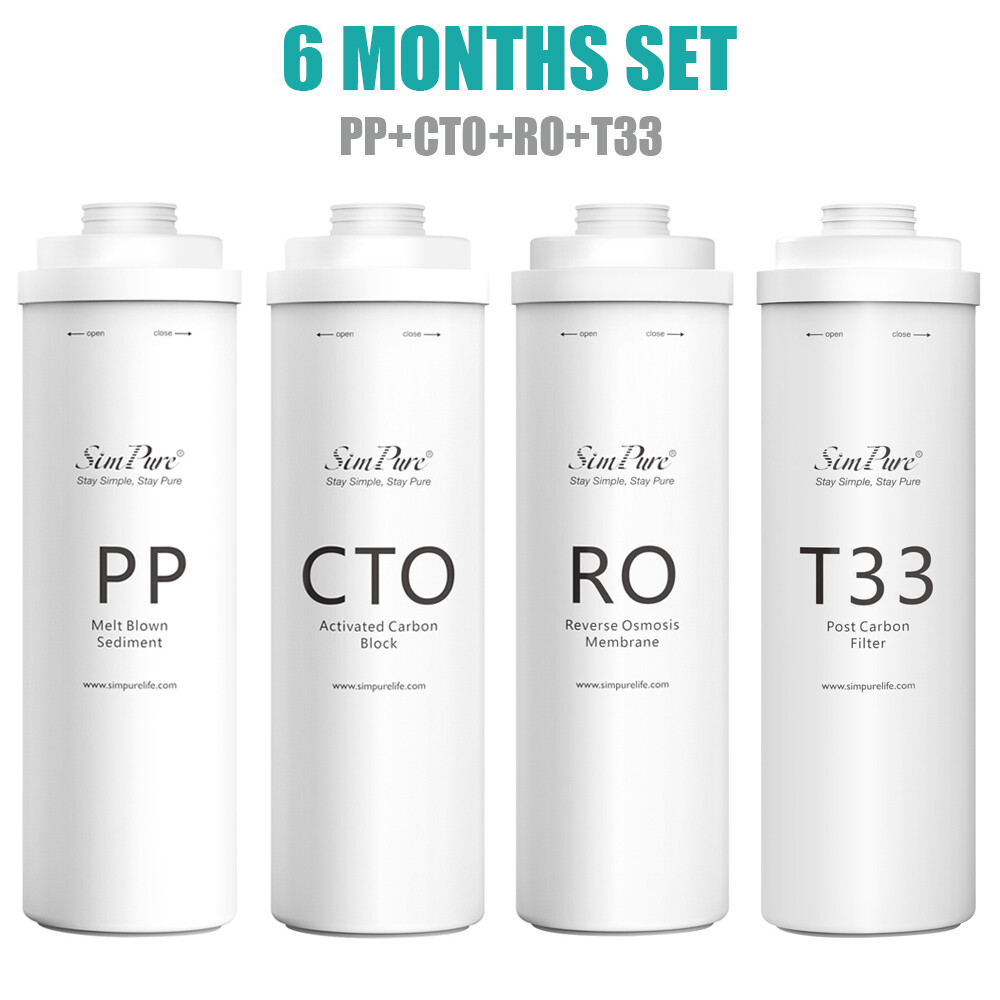 6 Months Set Water Filter Cartridge Replacement For SimPure T1-400UV RO System