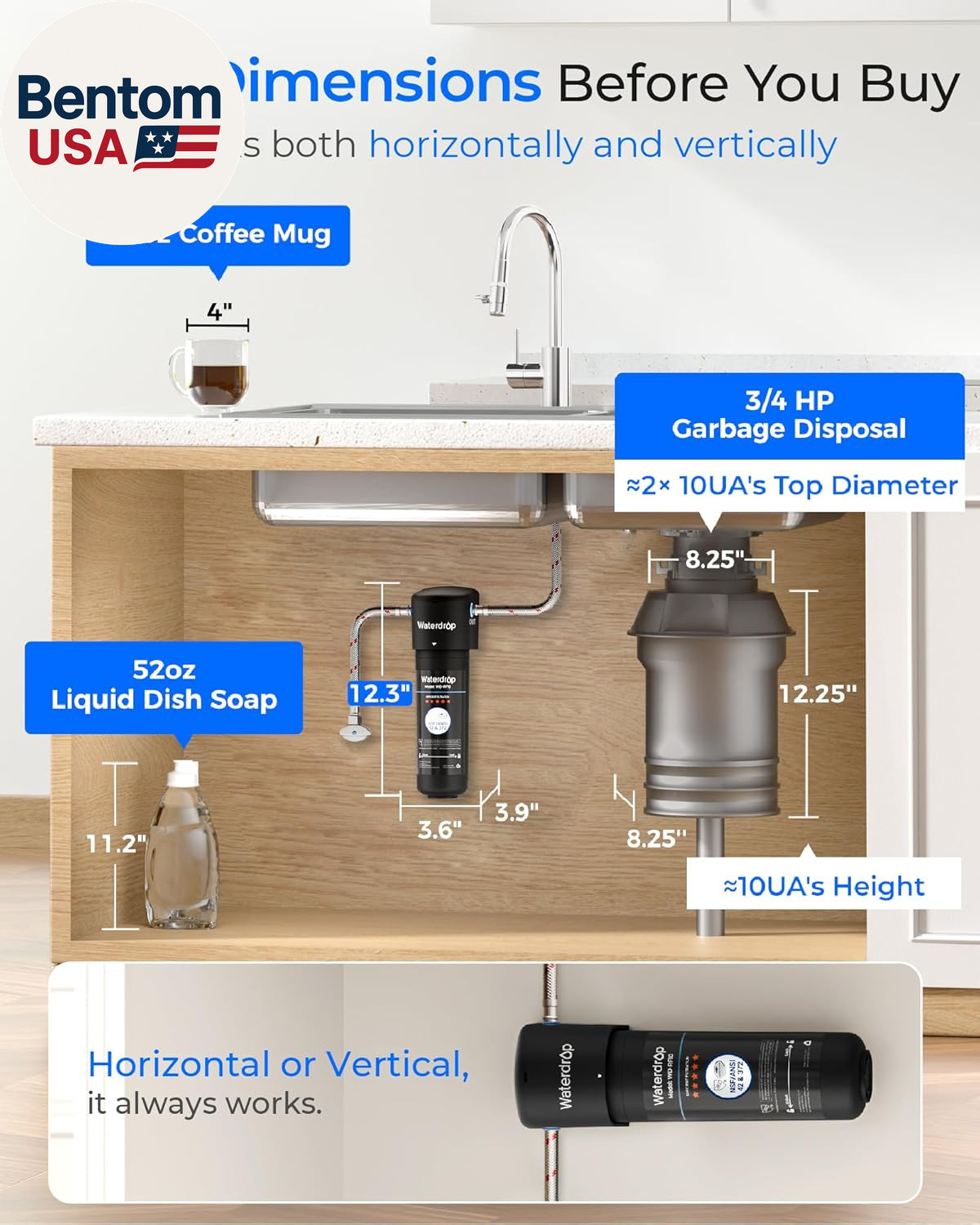10UA under Sink Water Filter System, Reduces PFAS, PFOA/PFOS, Lead, Chlorine, Ba