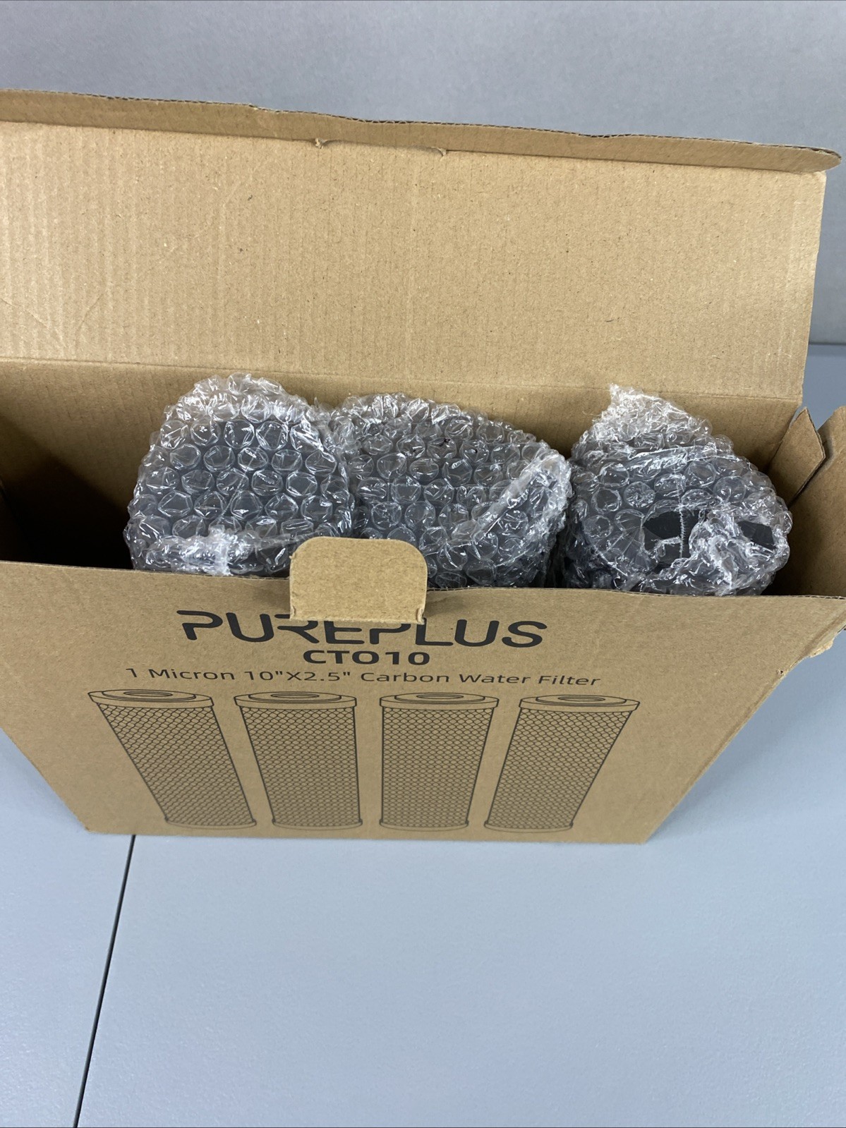 3 Pack Pureplus CT010 Sintering Activated Carbon Block Water Filter 10″ x 2.5″
