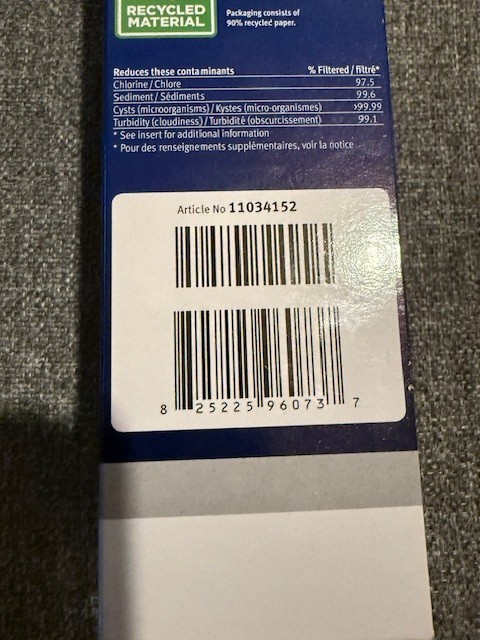 Brand New Bosch Ultra Clarity Water Filter for refrigerators, 1 filter #11034152