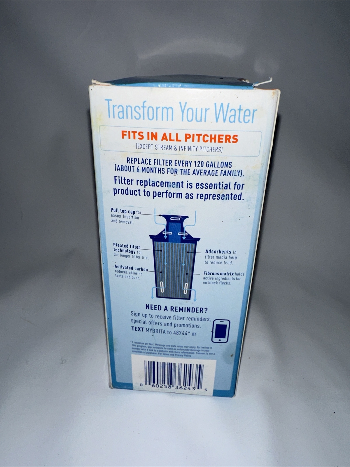 Longlast Replacement Water Filter for All Pitchers, Dispensers – 1 Filter