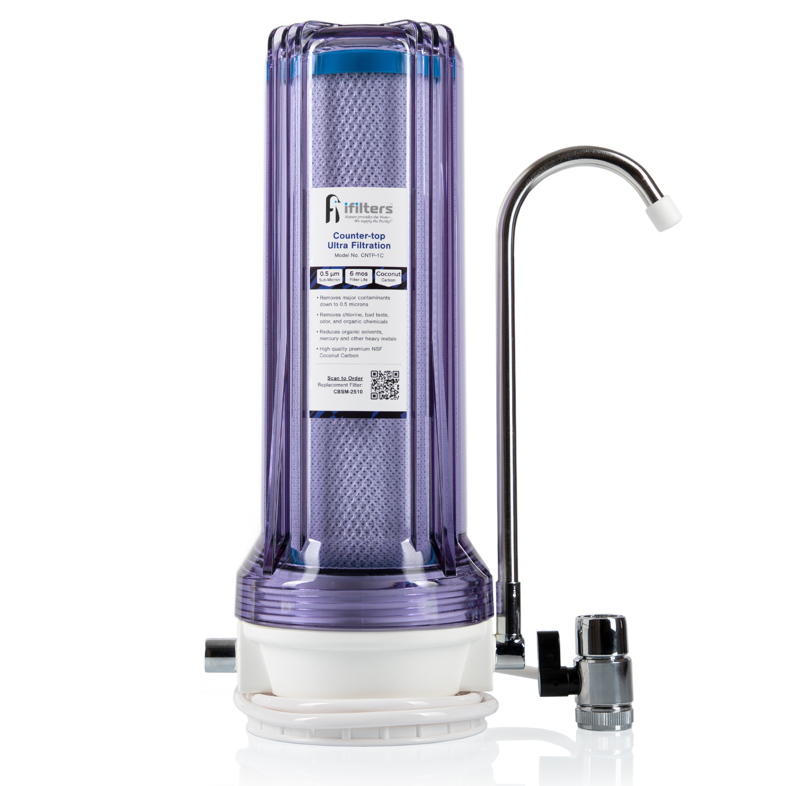 Countertop Ultra Drinking Water Filter For VOCs Cysts Pesticides Chlorine, Clear