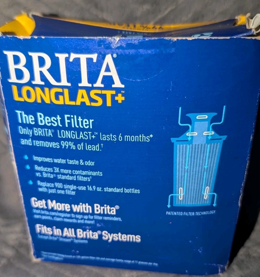 NEW! Brita LONGLAST + 2 Replacement Filters 120 Gallons – 6 Months OB06