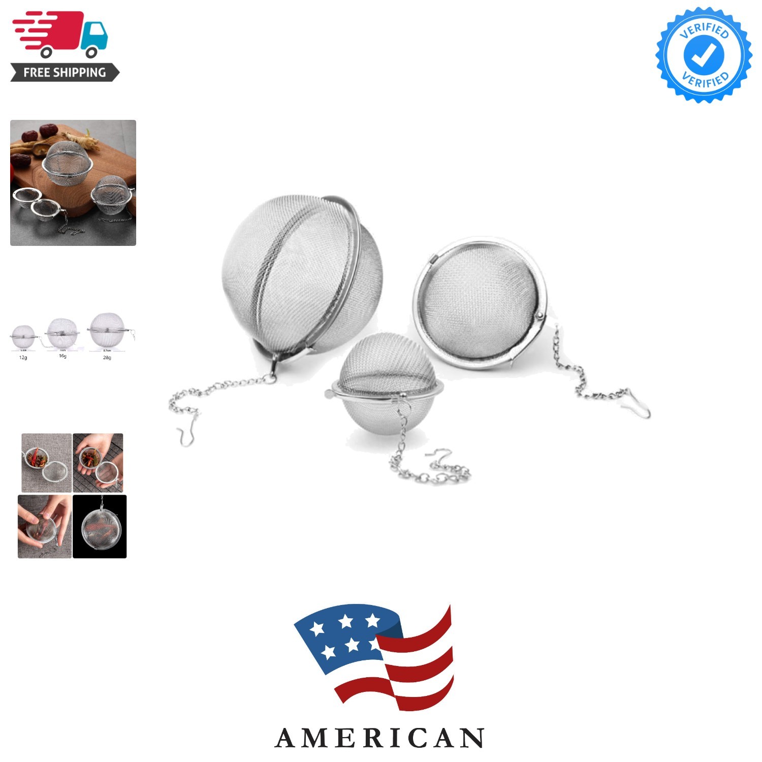 3pcs Stainless steel fine mesh seasoning ball kitchen soup spice stew filter …