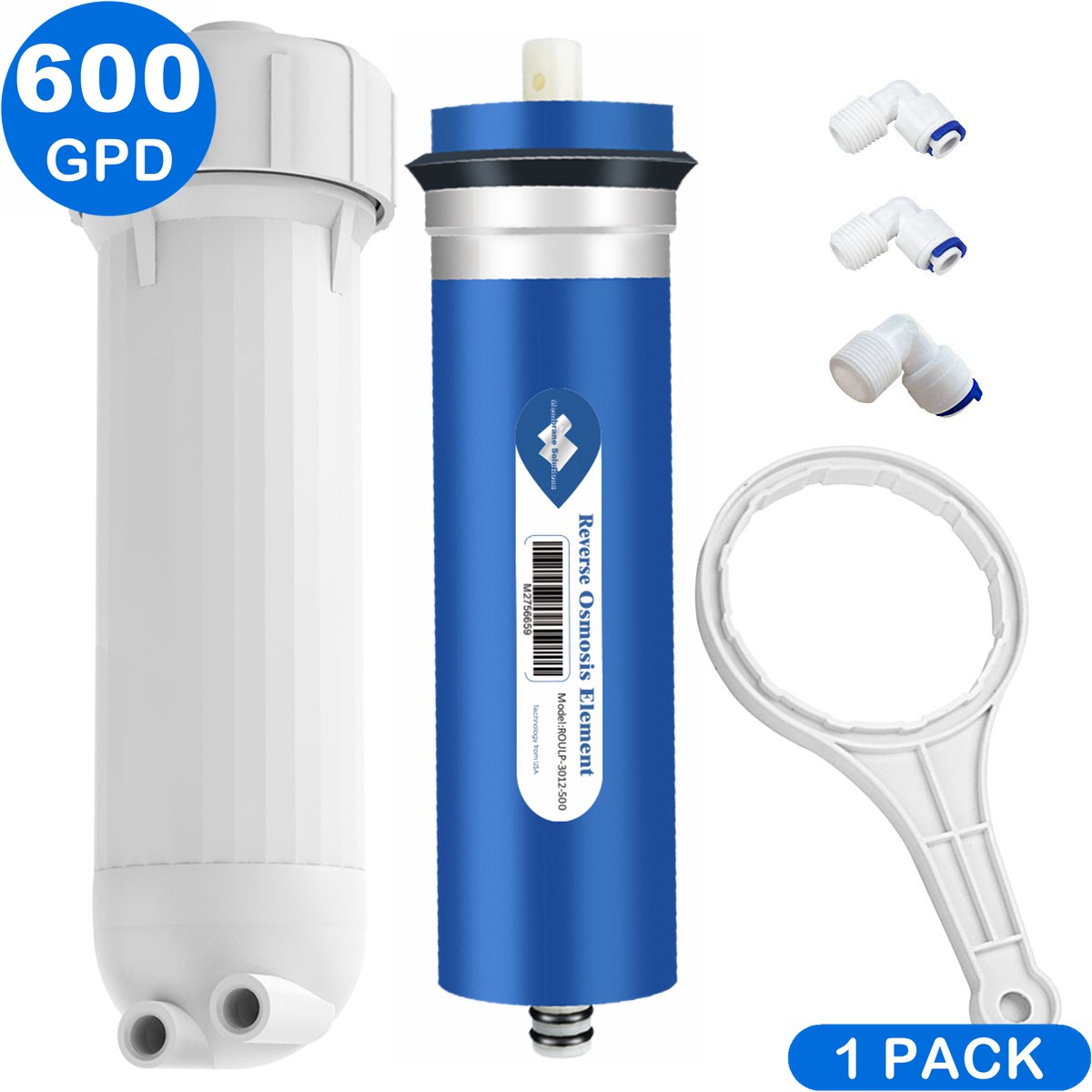 10 Pack 600 GPD Reverse Osmosis RO Membrane Water Filter Housing Replacement Set
