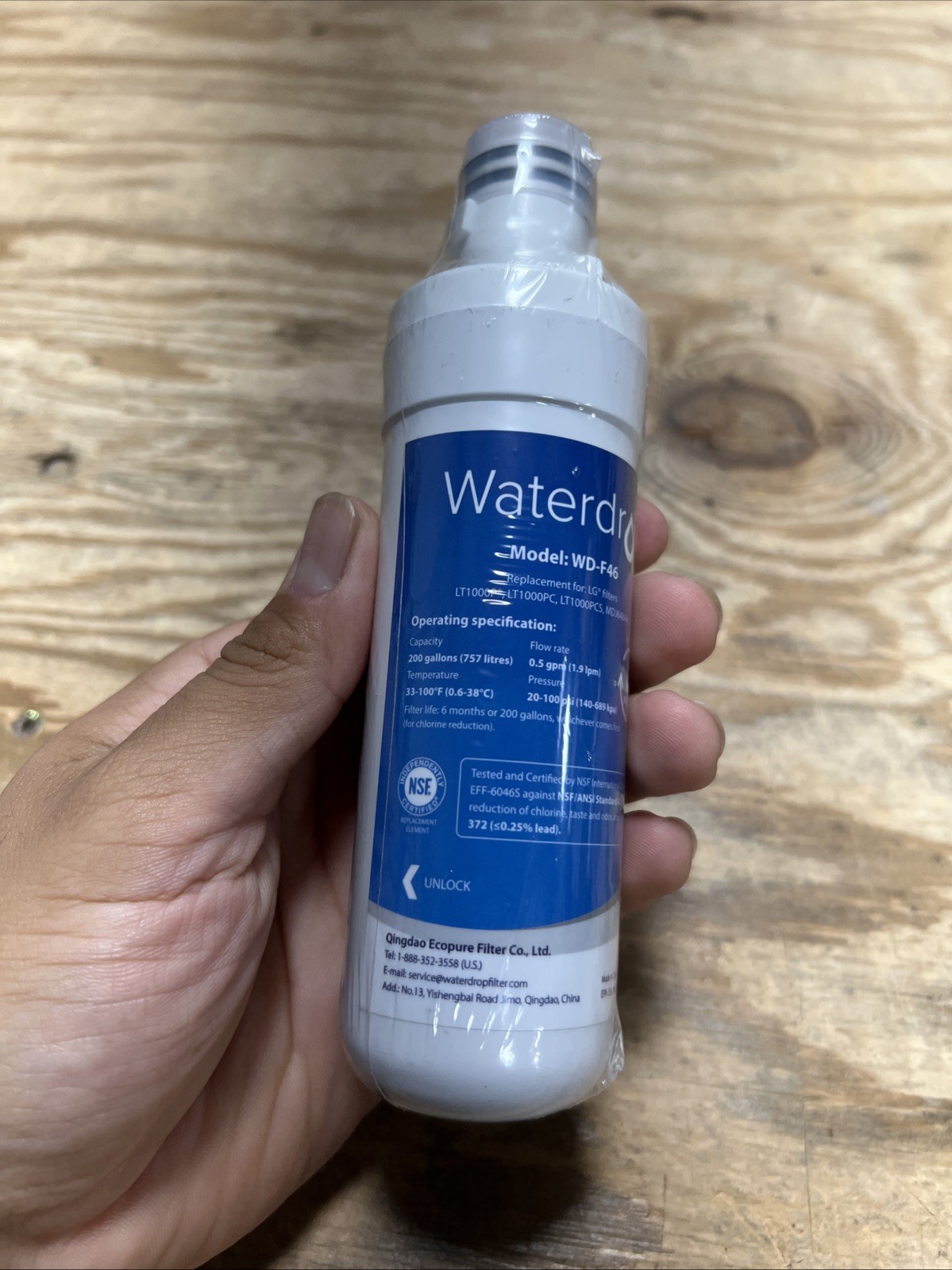 Waterdrop WD-F46 Refrigerator Water Filter NEW