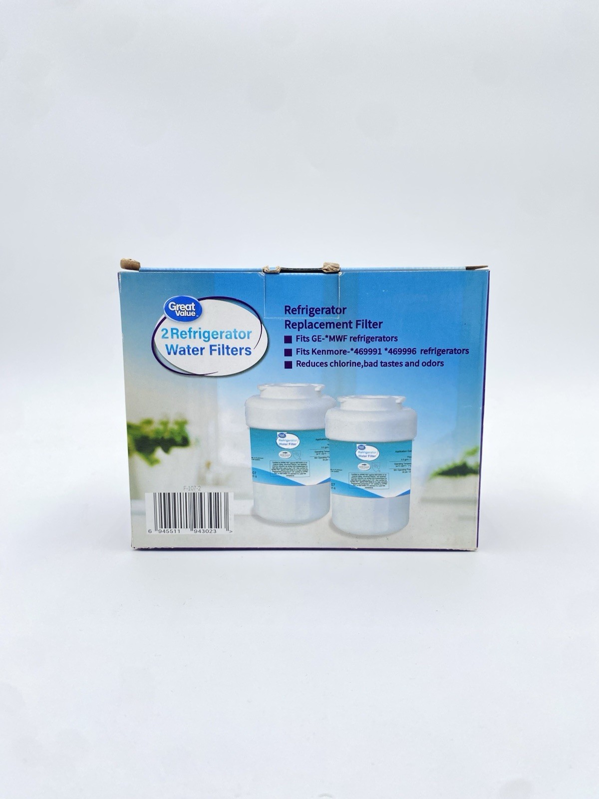 Refrigerator Water Replacement Filter White 2 Pack 300 Gallons Fits GE & Kenmore