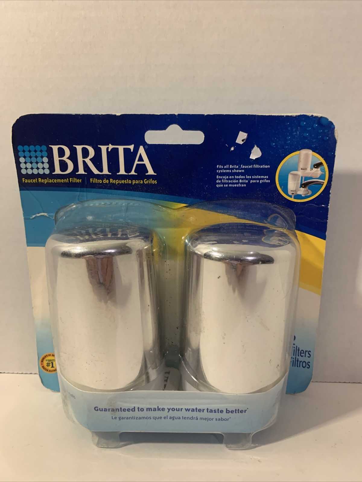 Brita On-Tap Faucet Water Filter Chrome, 2 Count Fits Model FF-100 OPFF-100