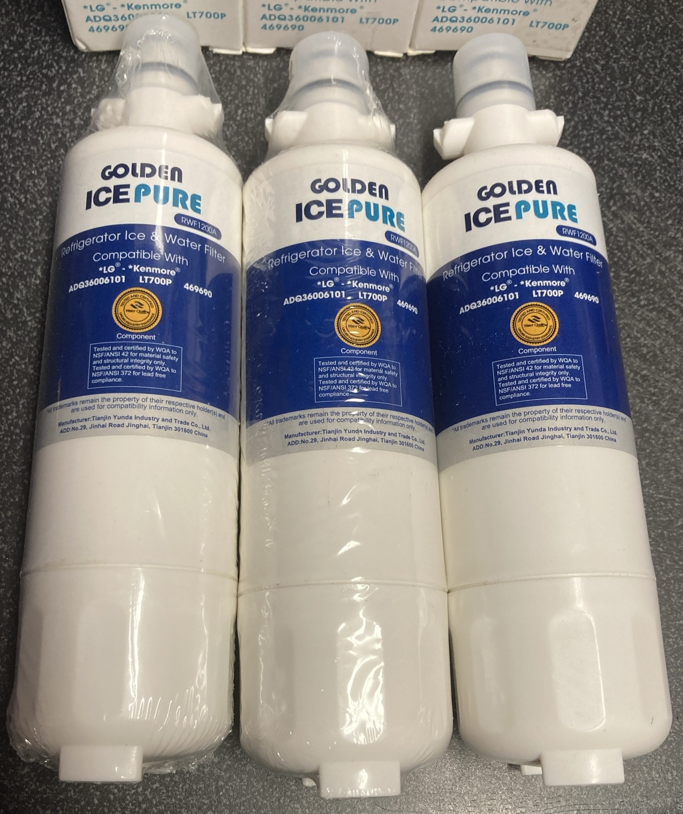 Fit For LG LT700P ADQ36006101 RWF1200A Water Filter Air Filter 3 Pack Open Box