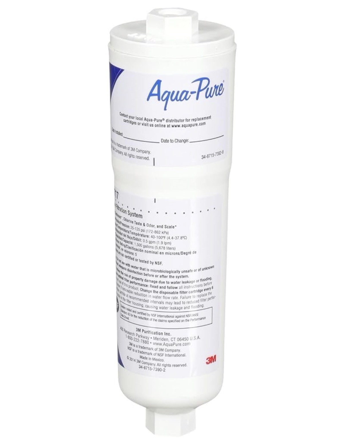 Aqua-Pure AP717 In-Line Water Filter, Chlorine, Sediment Removal, 1,500 gal