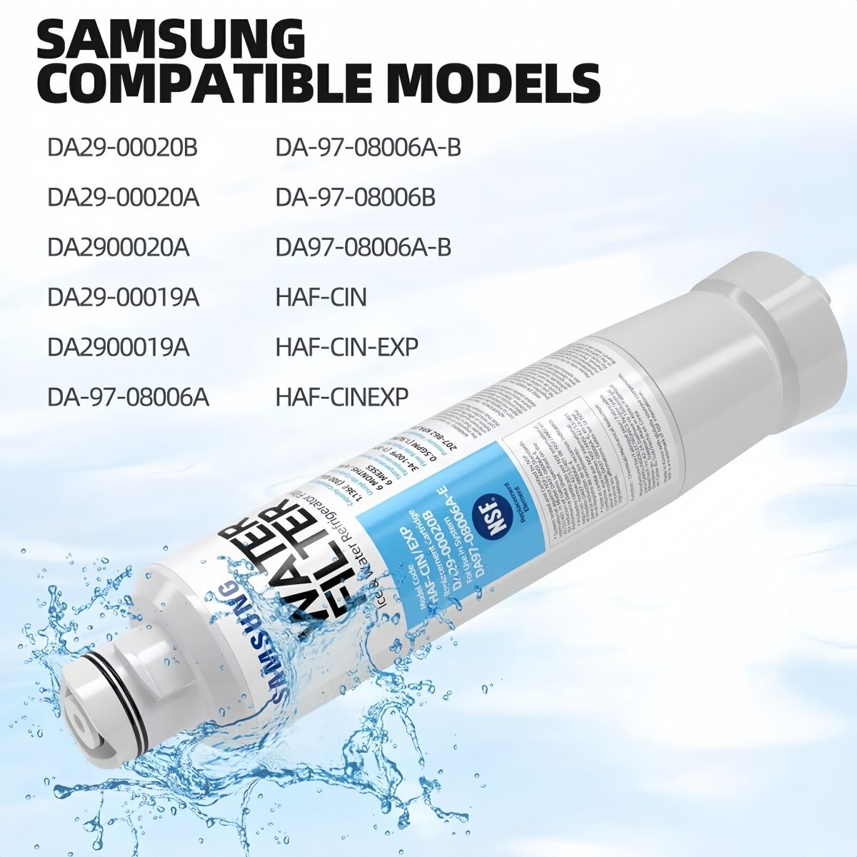 NEW 2 PACK NSF Genuine Samsung DA29-00020B HAF-CIN/EXP Refrigerator Water Filter