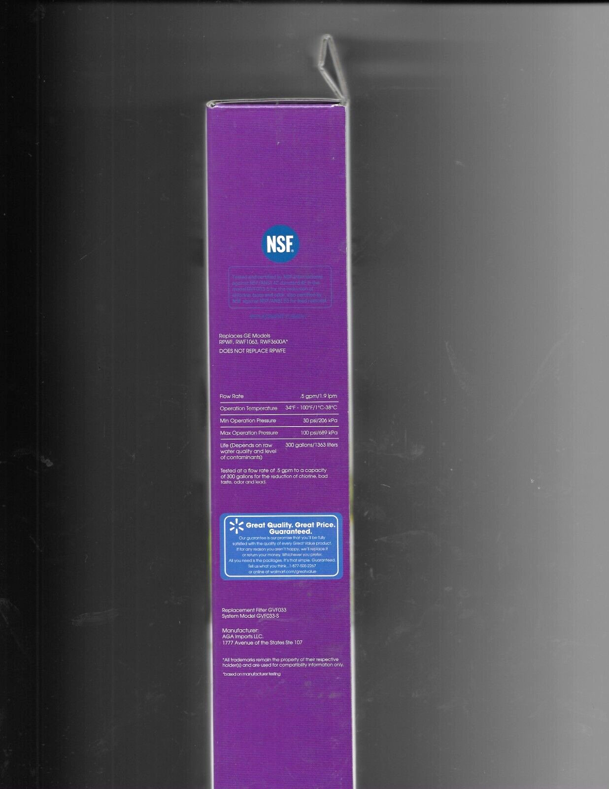 Great Value Replacement Refrigerator Water Filter GE RPWF Sealed NEW
