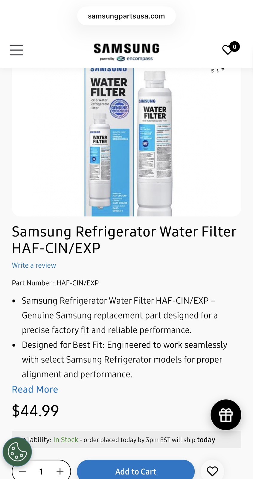 4 PACK Genuine Samsung DA29-00020B HAF-CIN/EXP Refrigerator Water Filter (New)