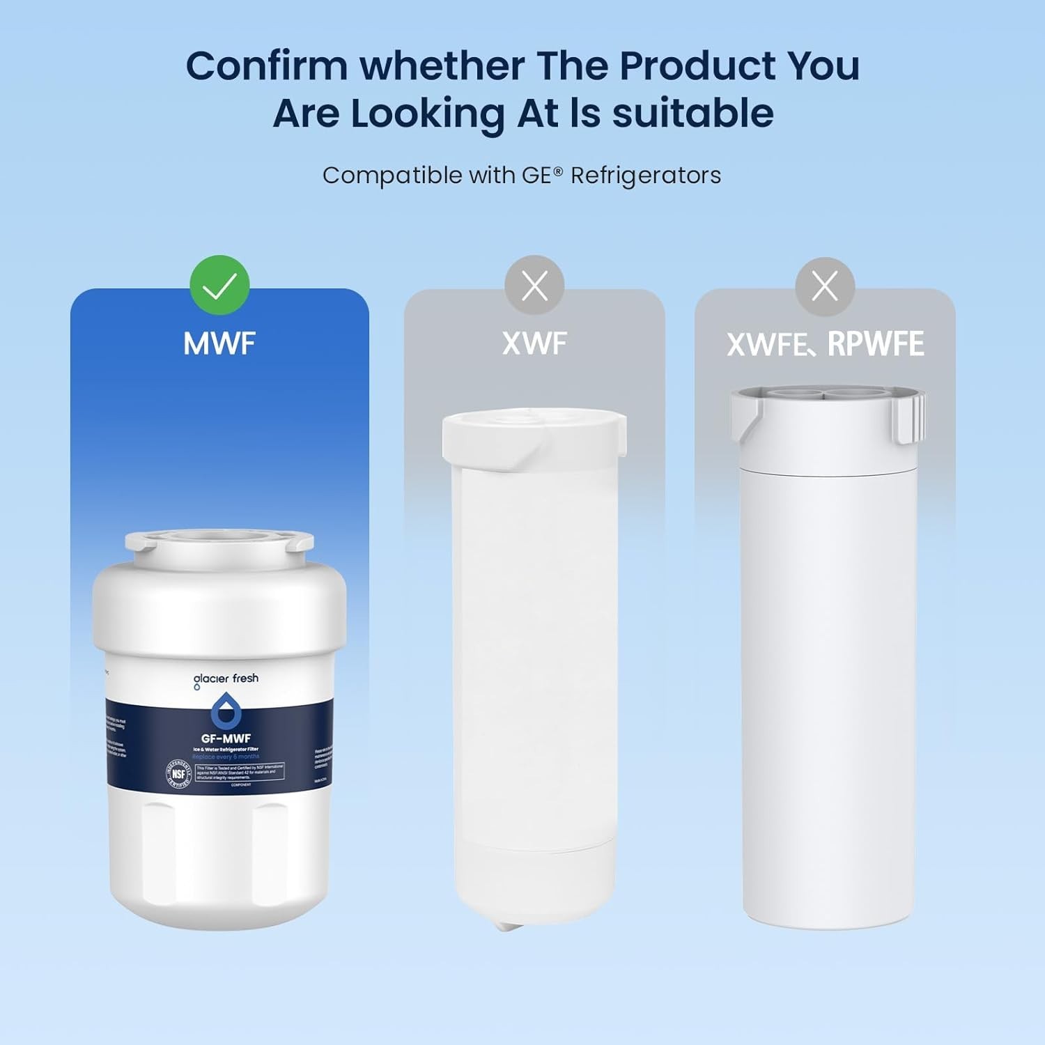 MWF Refrigerator Water Filter SmartWater MWFP MWFA GWF HDX FMG-1 WFC1201 kenmore