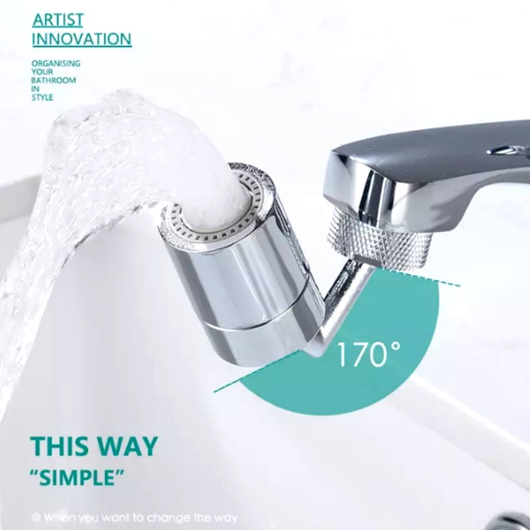 2 X 720º Splash Proof Shower Faucet Flexible Kitchen and Bathroom Nozzle Filter