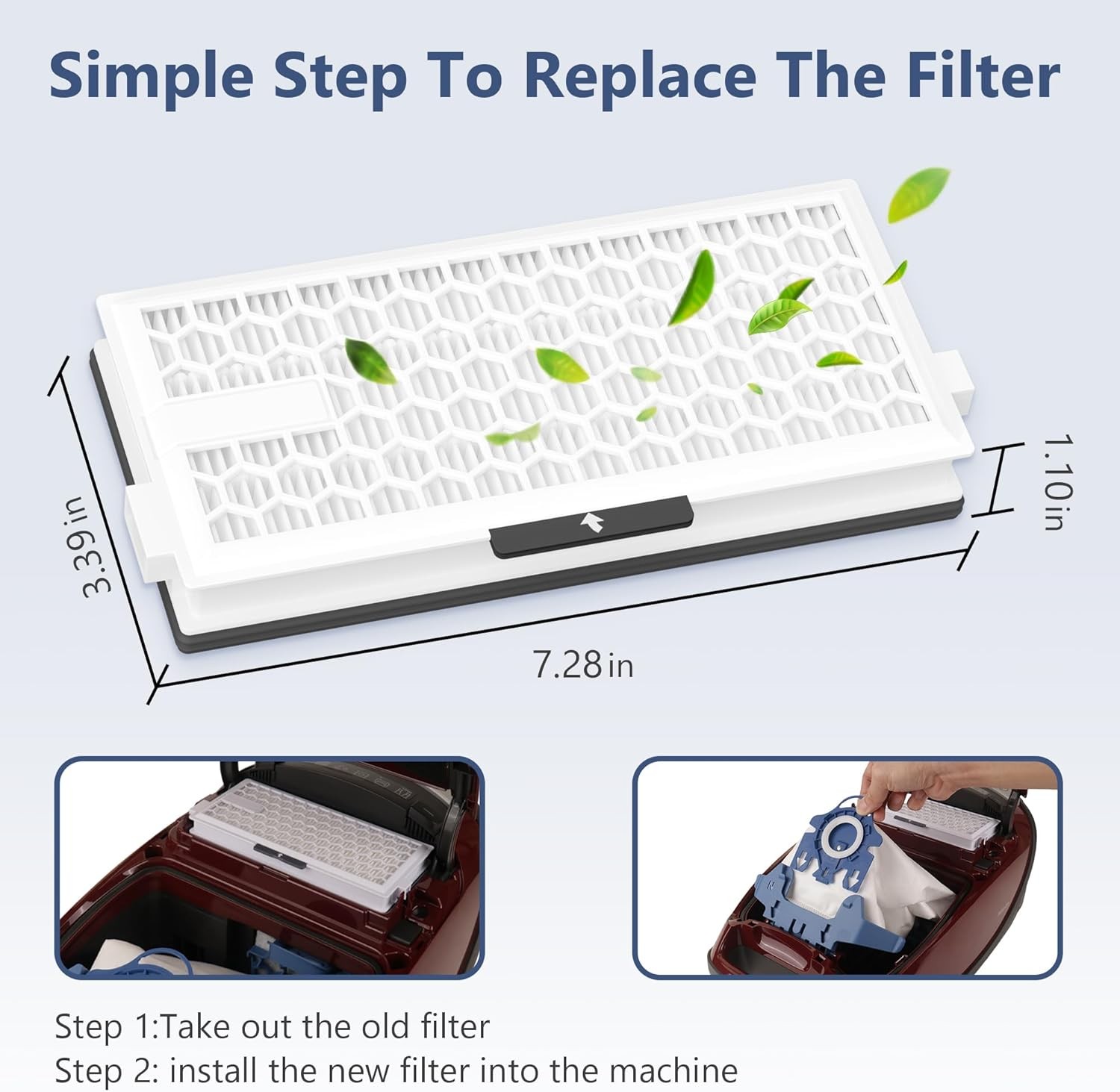 4 Packs Replacement Filters Compatible with Miele AirClean SF HA 50 Filter