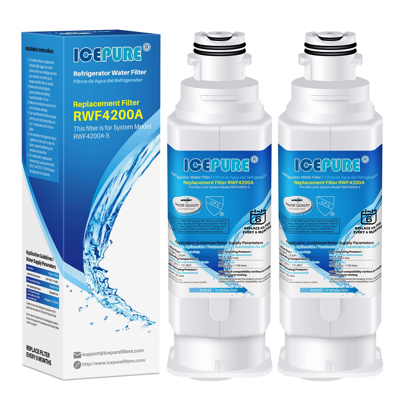 ICEPURE RWF4200A Replacement for Samsung HAF-QIN/EXP, HAF-QIN,DA97-08006C, 2PACK