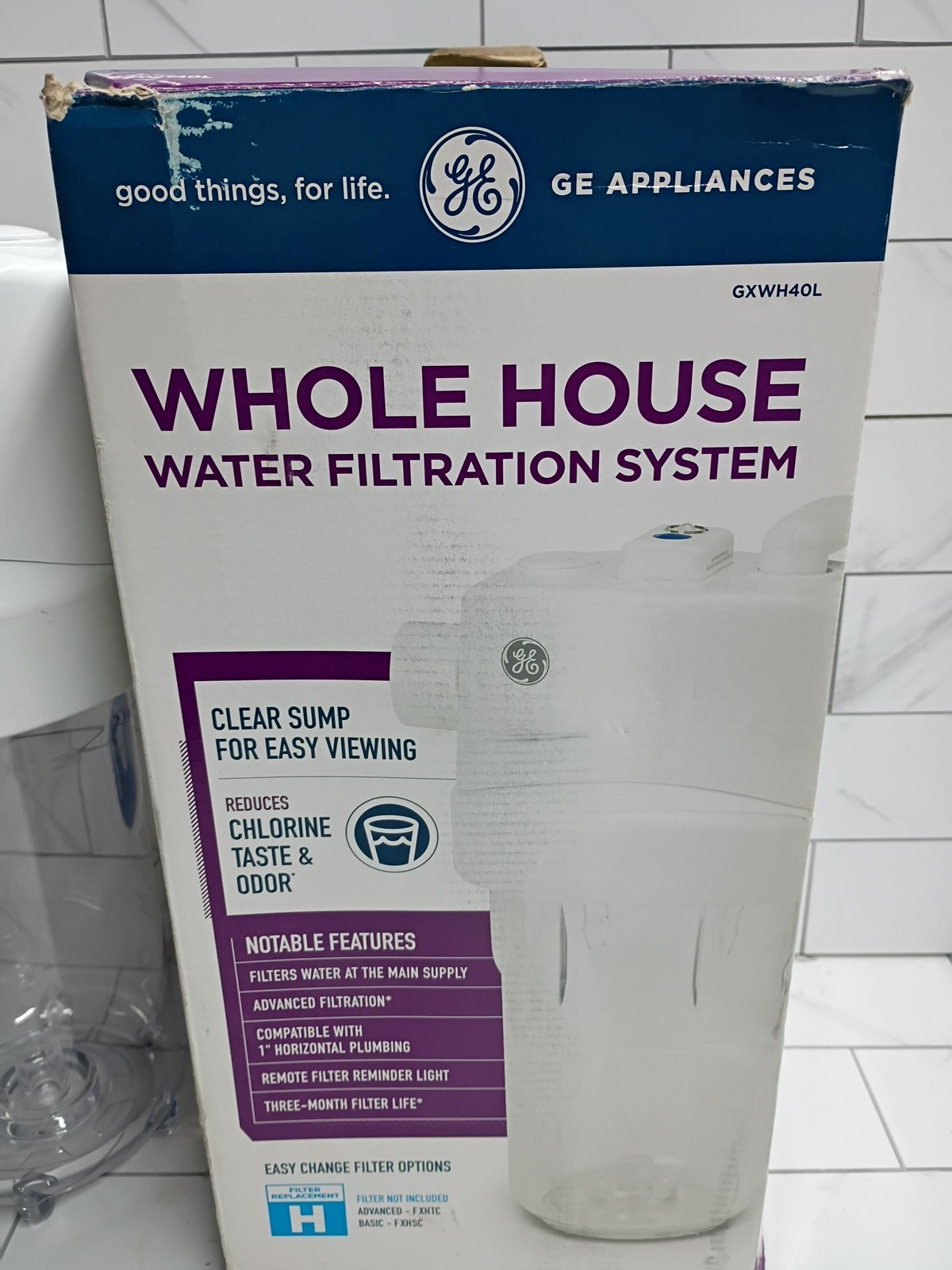 GE Whole House GXWH40L Water Filtration System New Open Box 084691144779