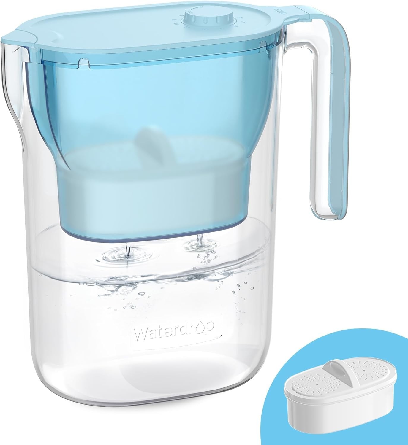 Waterdrop PT-05B-L Water Filter Pitcher, 7-Cup, NSF Certified, 200-Gallon Long-L