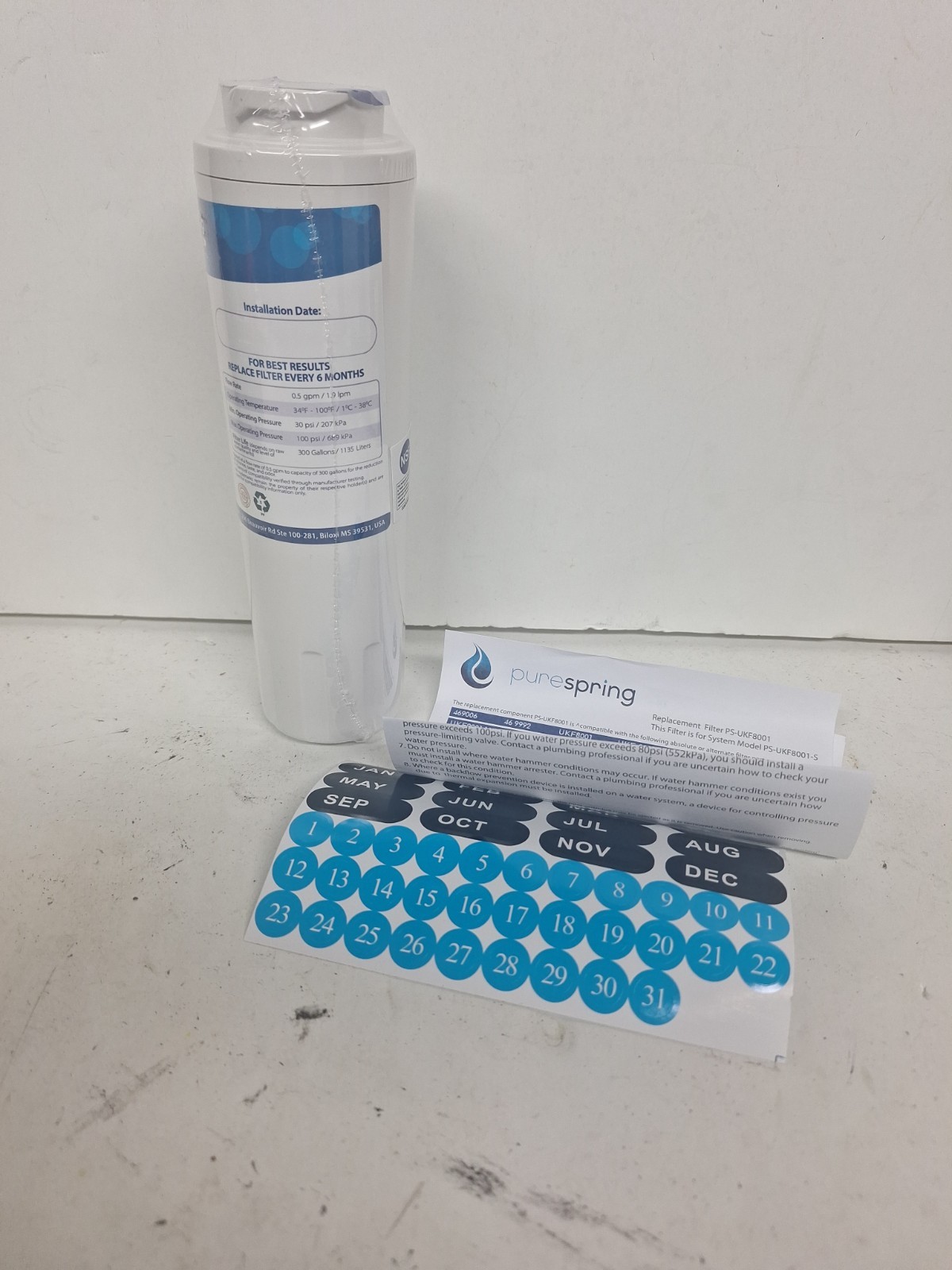 Denali Pure WF-UKF8001-S Replacement Refrigerator Water Filter 1 Unit Sealed