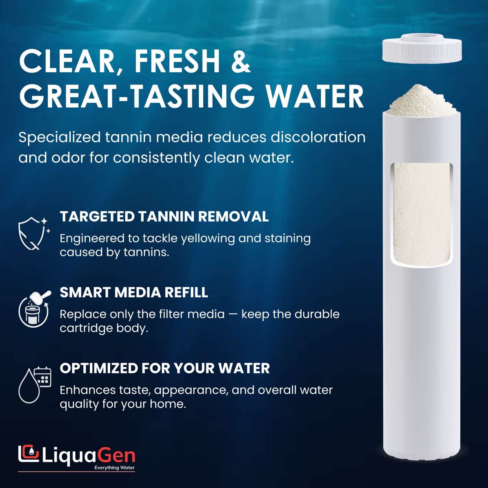 LiquaGen 4.5″ x 20″ Tannin Reduction Filter Cartridge