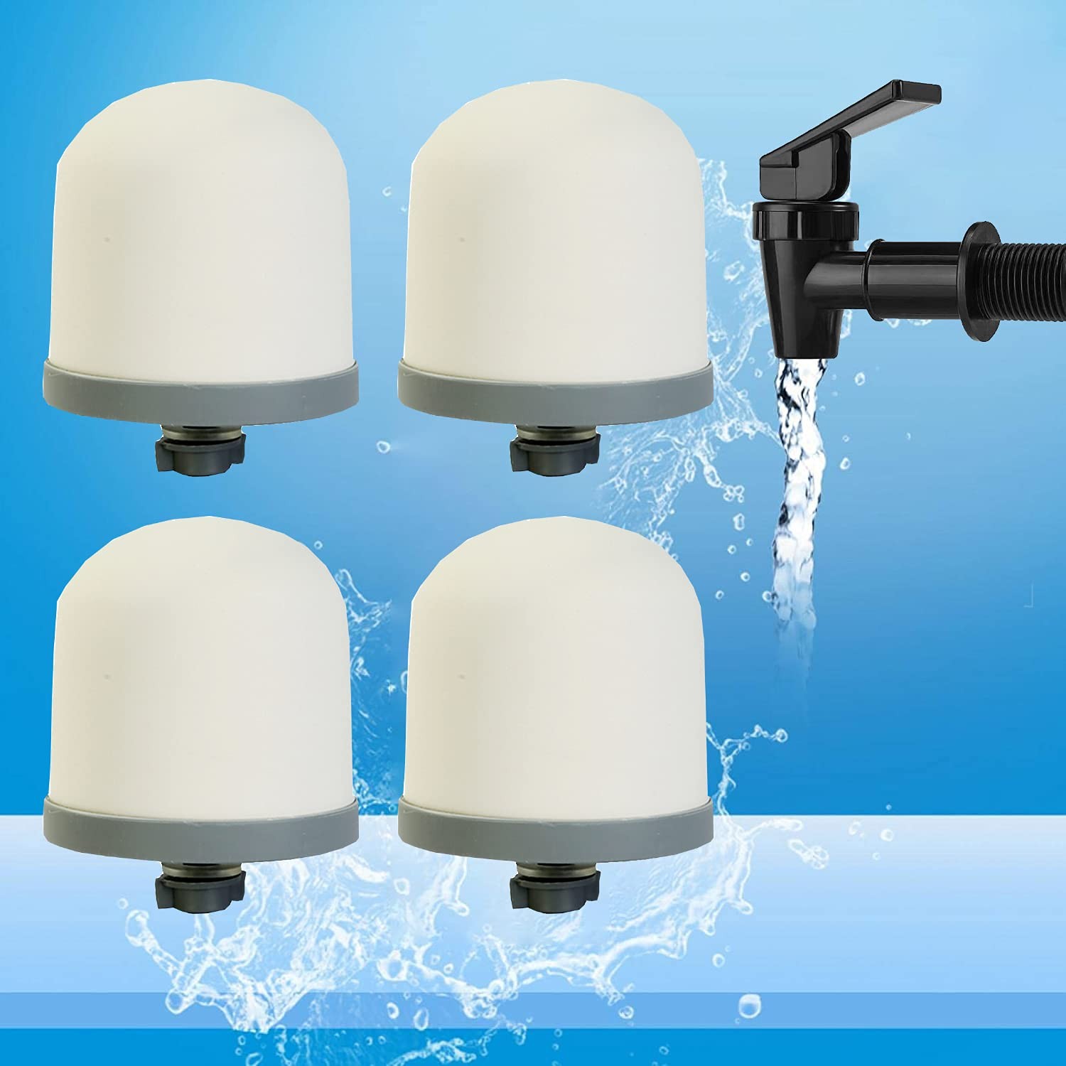 4PCS Ceramic Dome Water Filter with Coconut Shell Activated Carbon Inside, fo…