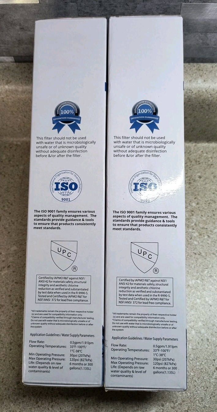 NEW ! Refresh R-9990 Replacement Refrigerator Water Filter 2-Pack,Factory Sealed
