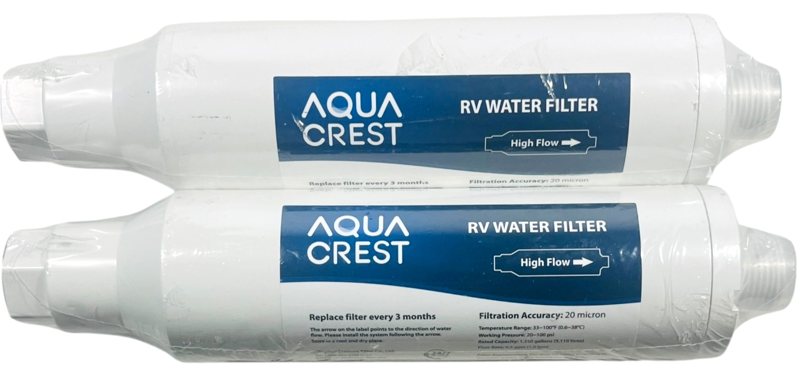 AQUA CREST RV Filter, RV Inline Hose Water Filter – LOT of 2