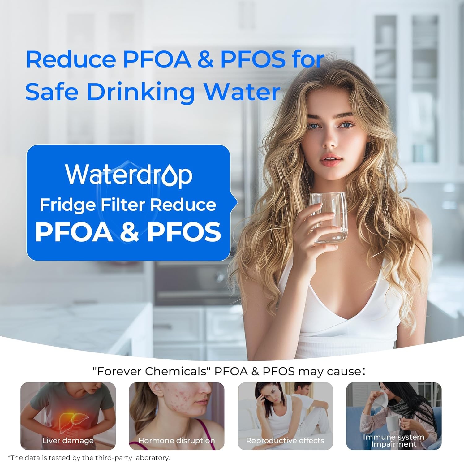 Waterdrop Refrigerator Water Filter, Replacement for WF2CB, PureSource2, 1 Pack