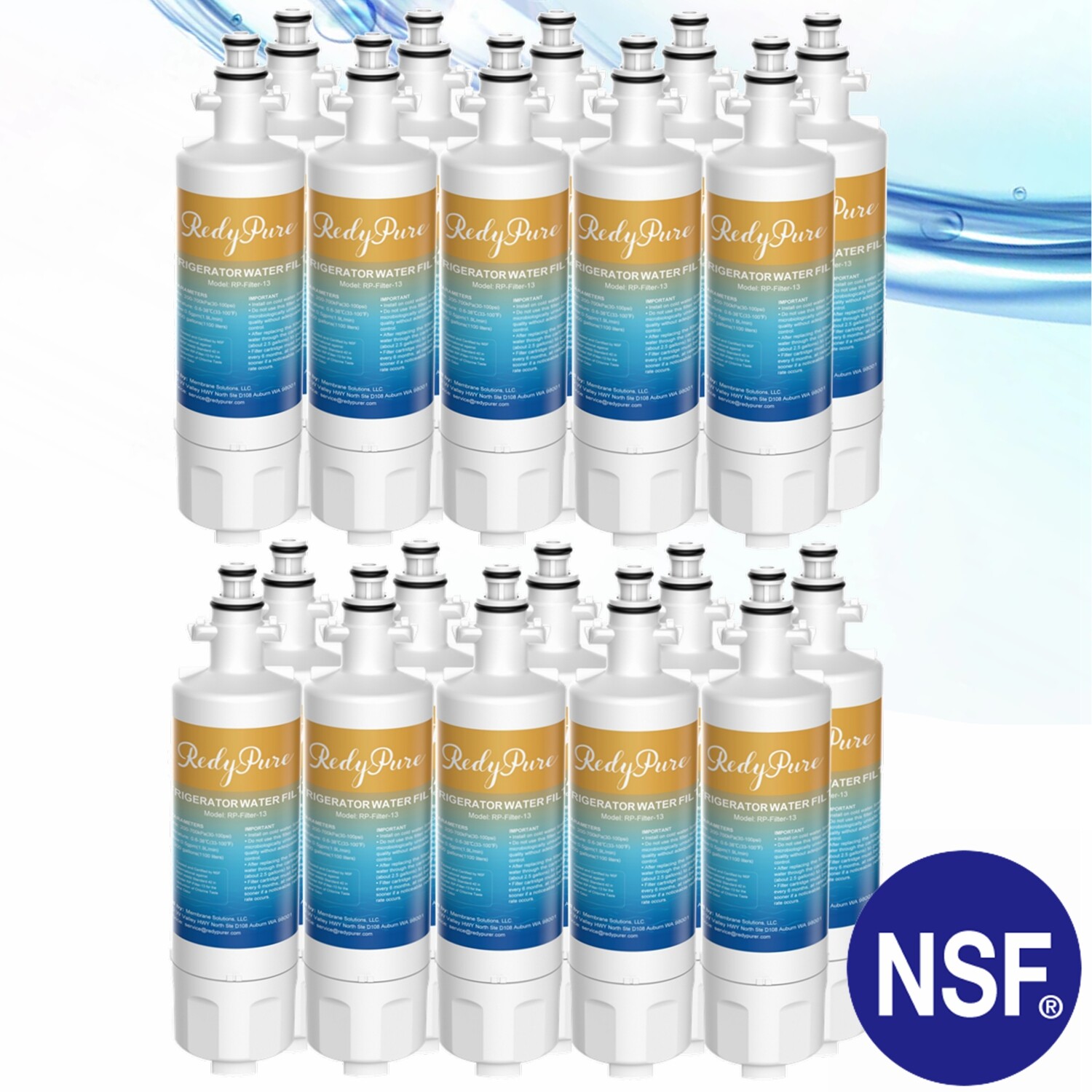 20 Pack Water Filter Fit For LG LT700P ADQ36006101 9690 Refrigerator Replacement