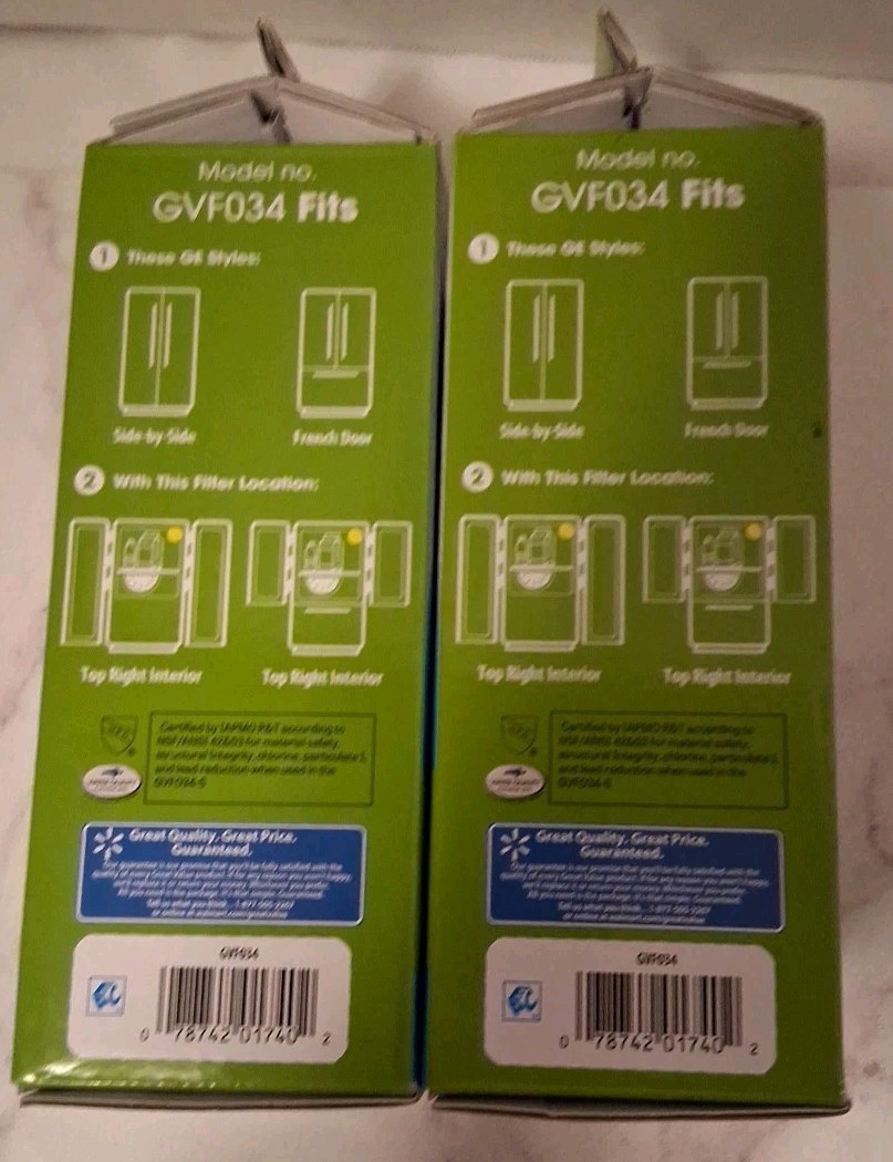 Great Value Replacement Refrigerator Water Filters GVF034 Compatible XWF New Lot