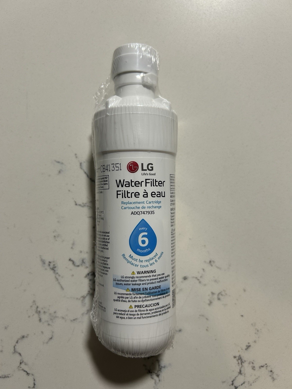 LG Water Filter Replacement Cartridge ADQ747935 LT1000P/PC/PCS