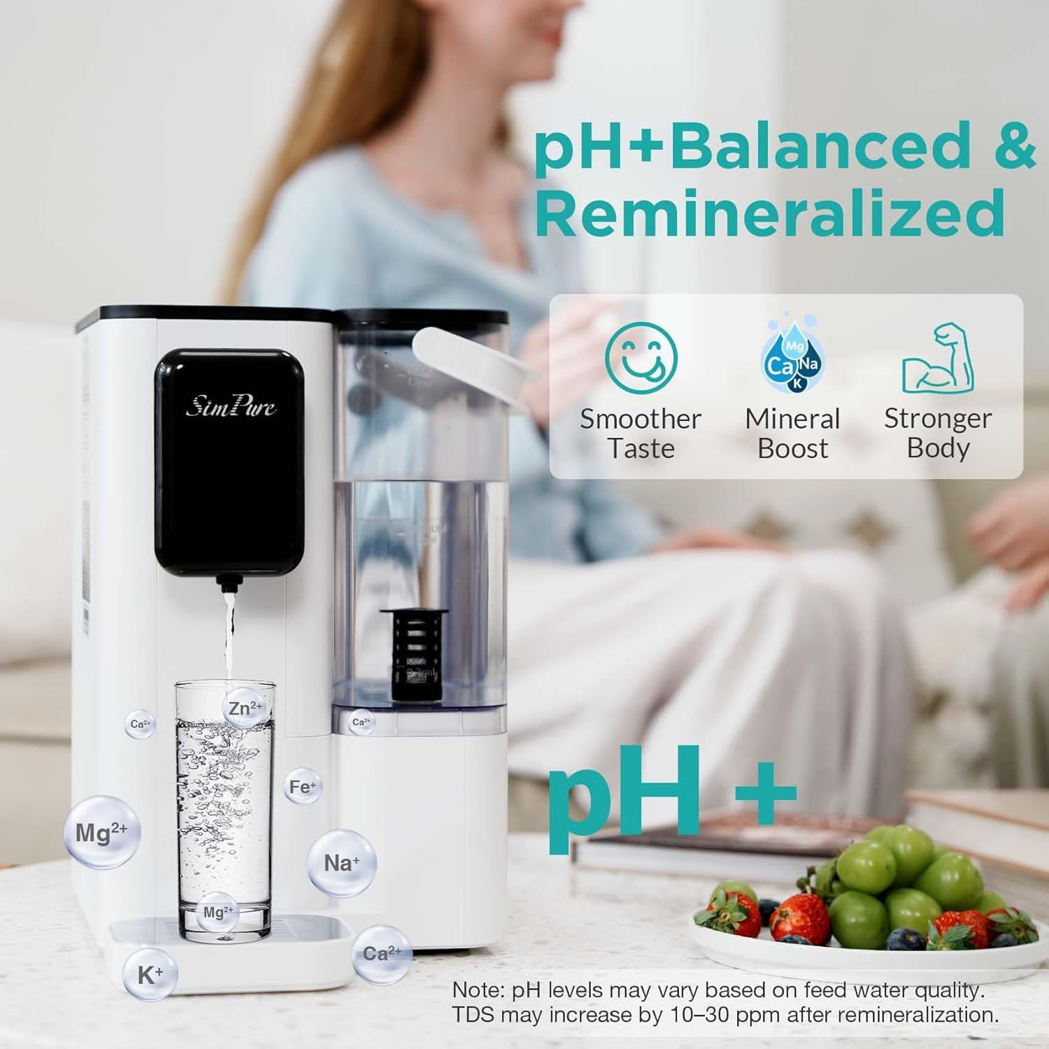 Y9A UV Countertop Reverse Osmosis Water Filter, Alkaline Remineralization 300 GP