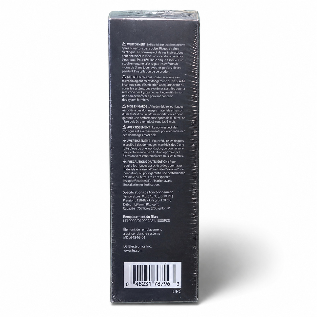LG Water Filter Replacement Cartridge LT1000P/PC/PCS Repl. ADQ747935