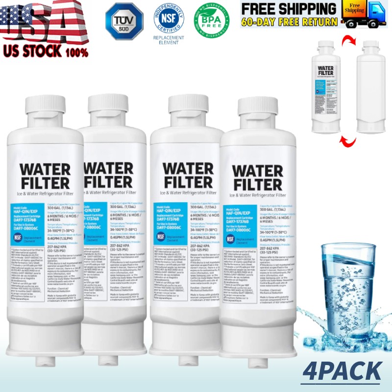 4PACK For Samsung DA97-17376B HAF-QIN/EXP REFRIGERATOR Water Filter NEW