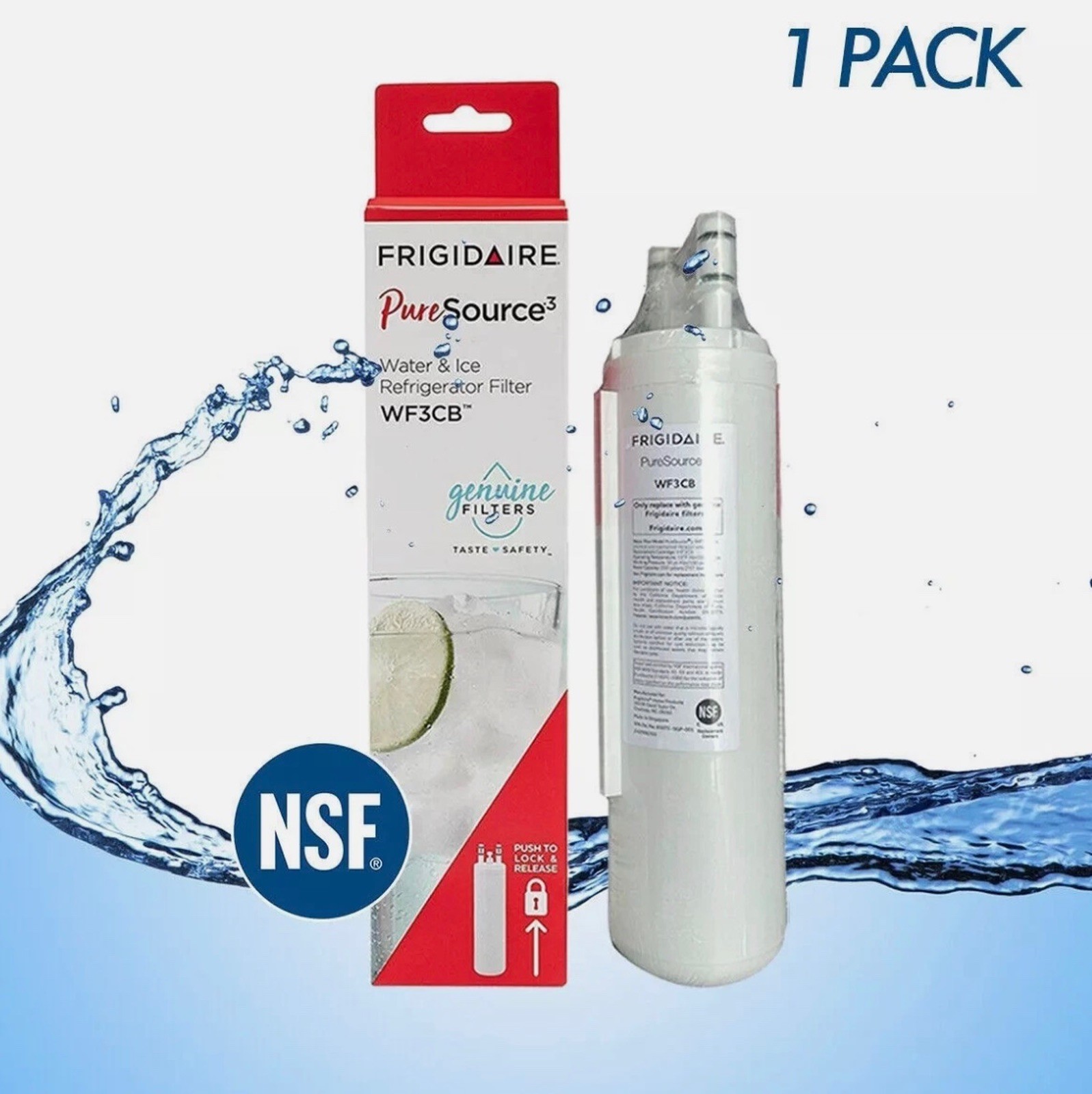 New Frigidaire WF3CB PureSource 3 Refrigerator Water Filter Sealed Genuine OEM