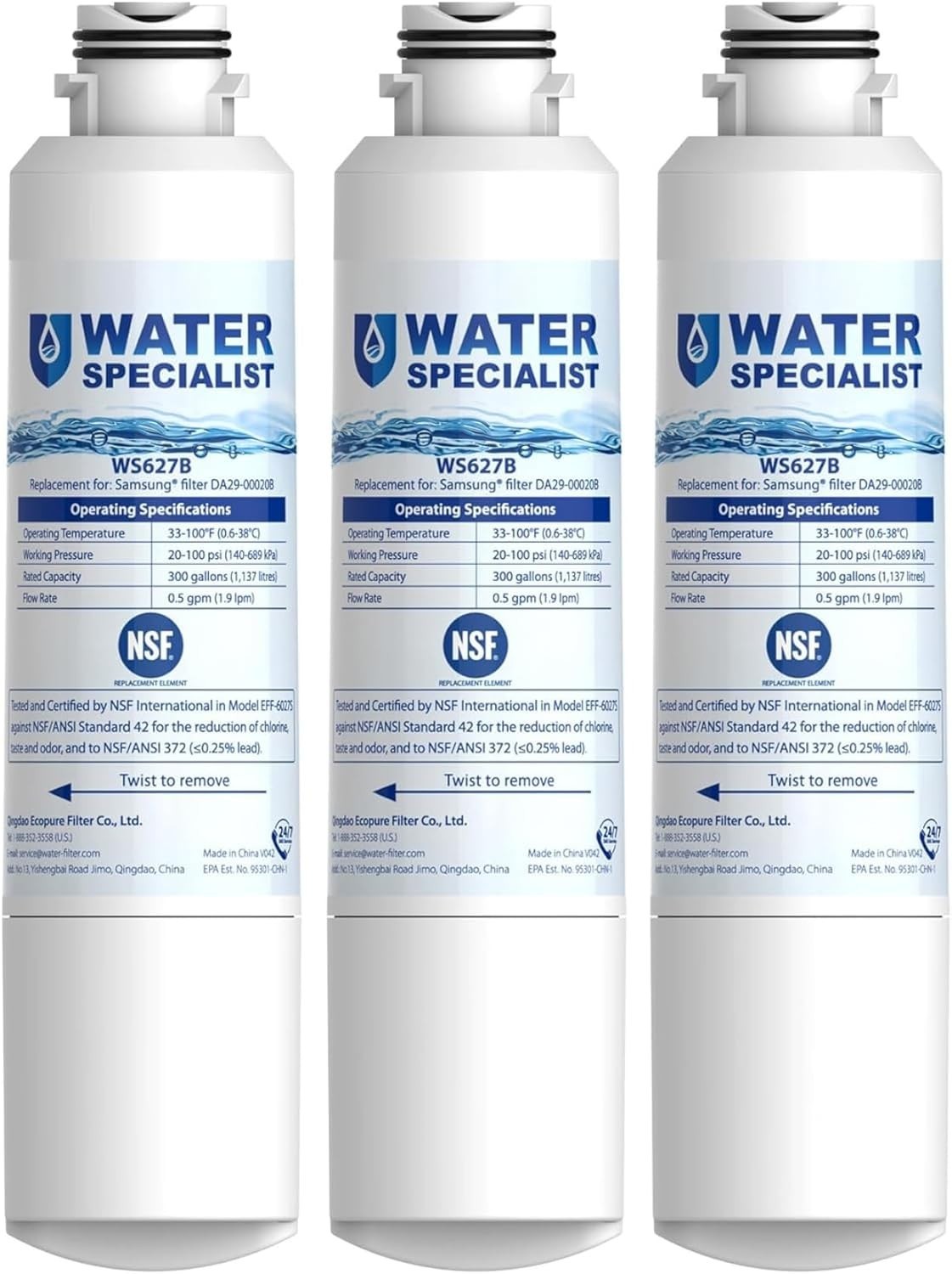 Waterspecialist Water Filter for Samsung Refrigerators DA29-00020B HAF-CIN 3