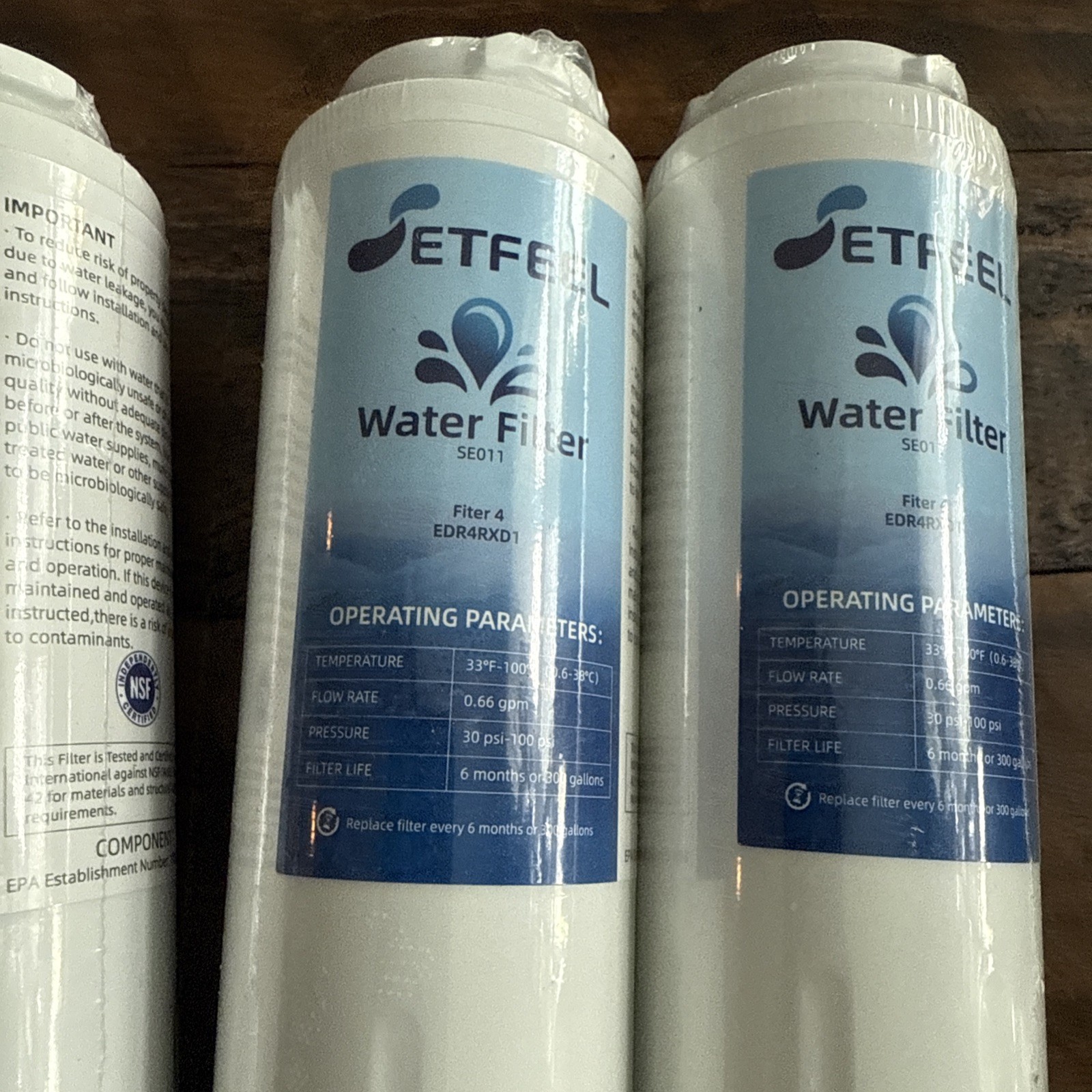 3 Pack SETFEEL water filter replacements for Bosch and Thermador refrigerators.
