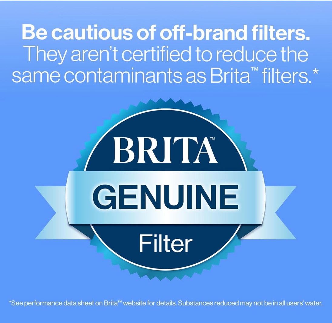 Brita Large 10-Cup Water Filter Pitcher – Bright White | Includes 2 Filters | BP