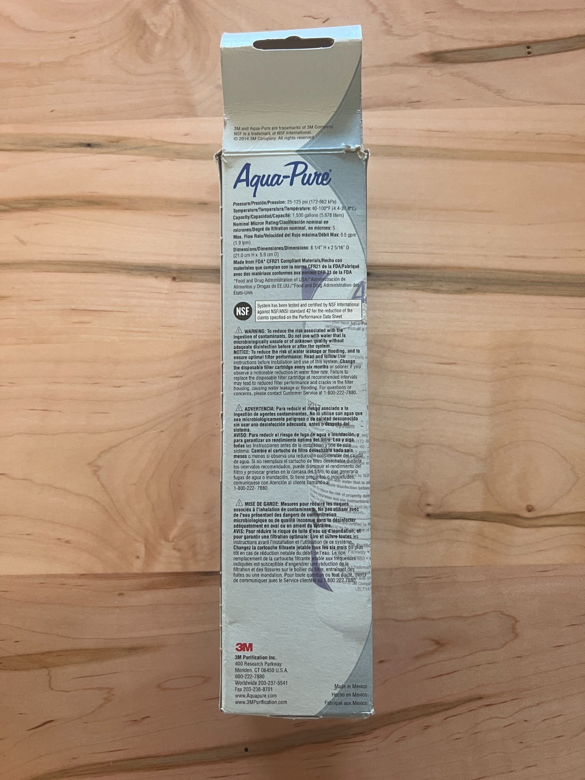 3M Aqua Pure In Line replacement triple action 5 micron water filter model AP717