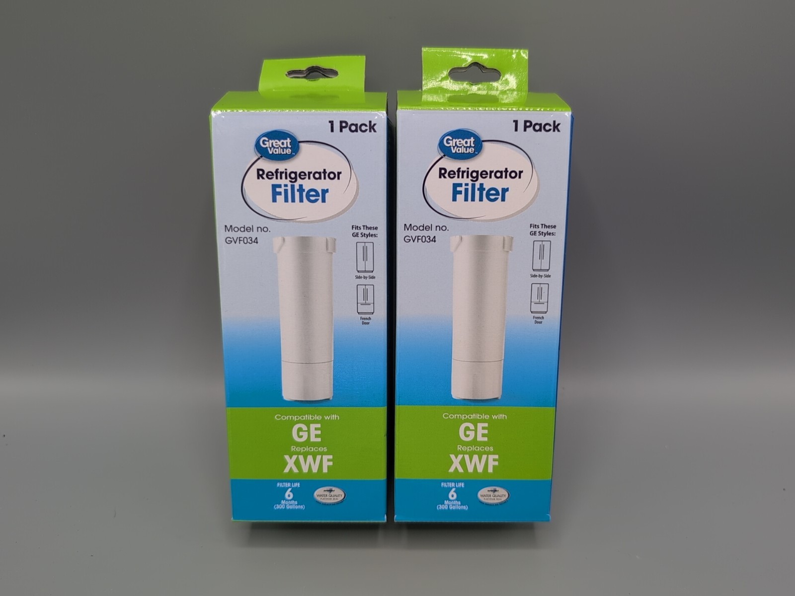 2 Packs GREAT VALUE GE XWF Refrigerator Water Filter Replacement GVF034 New