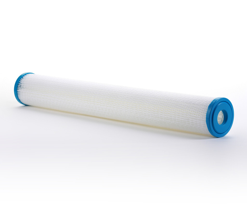 Polyester Pleated Sediment Water Filter, Washable & Reusable, 2.5″ X 20″, 20 μm