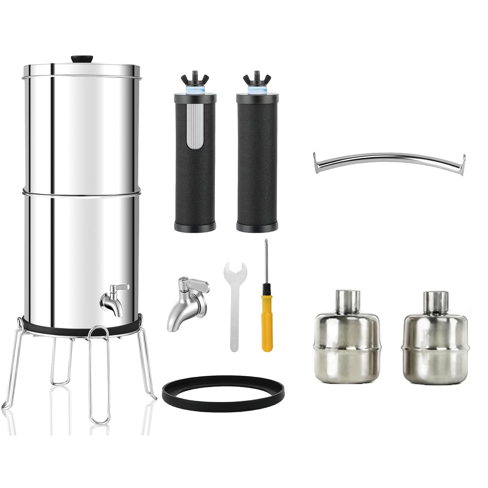 2.25G Ultra-Filtration Gravity Water Filter System, 304 Stainless Steel Count…