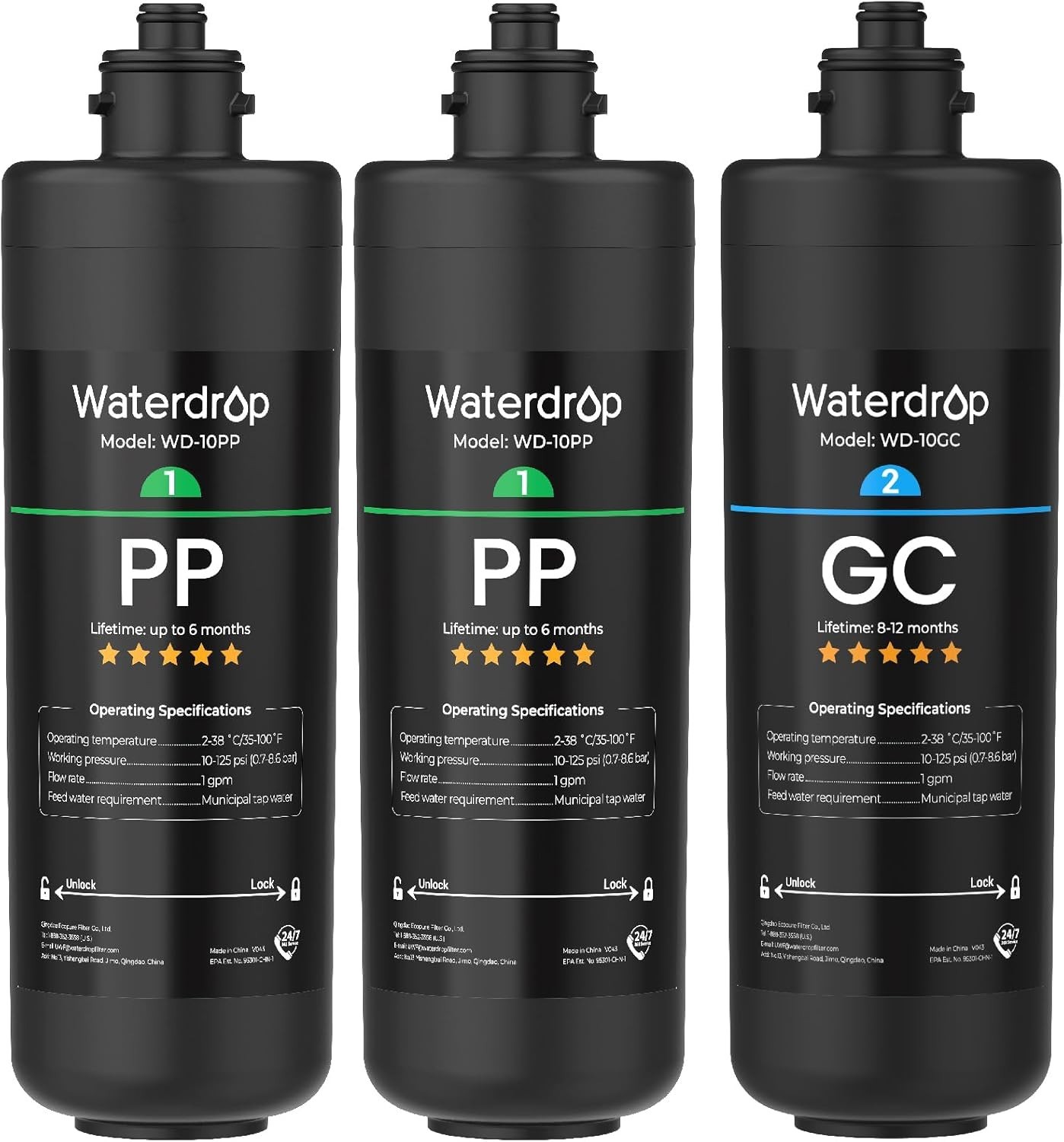 Waterdrop Under Sink 3-Stage Replacement Water Filter for Waterdrop TSA&B (3)
