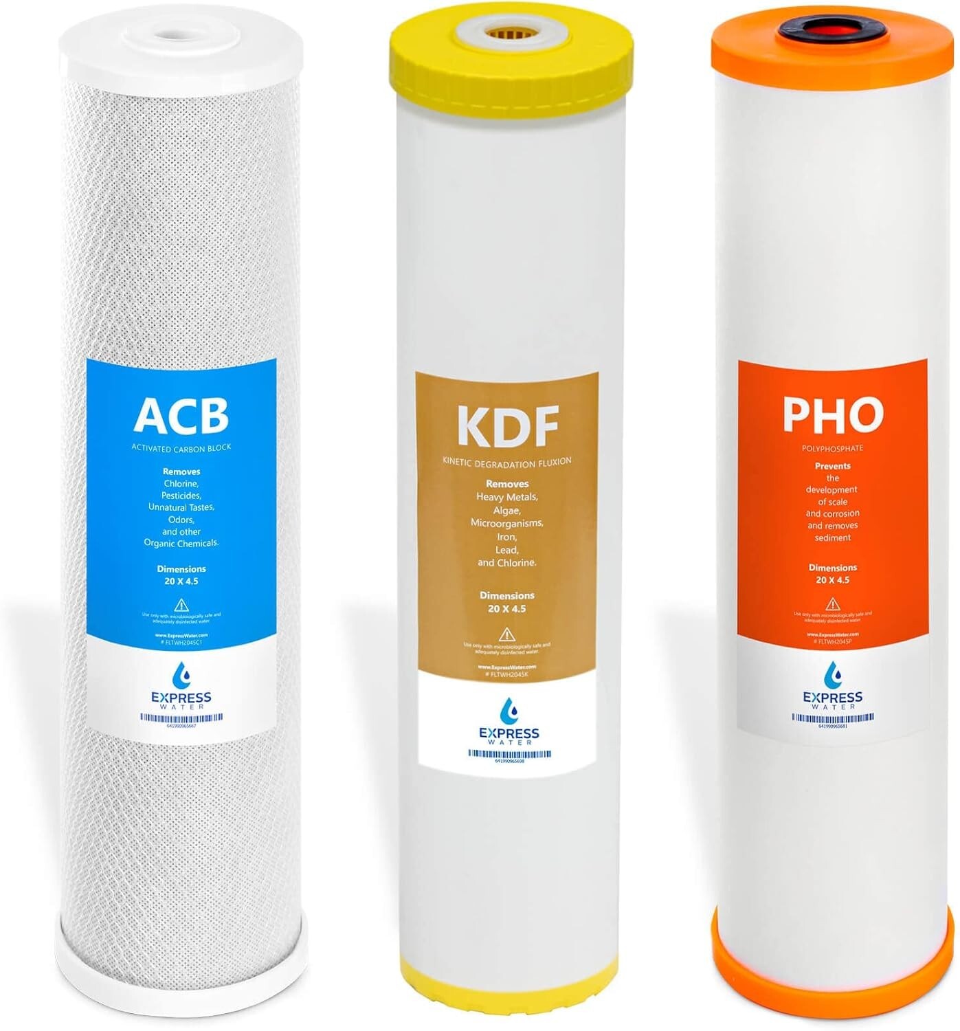 FLTWH2045CKP1 Whole House Replacement Filter, 3 Count (Pack of 1), White